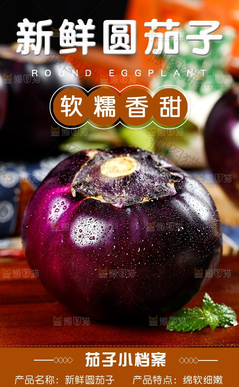 新鲜圆茄子详情
