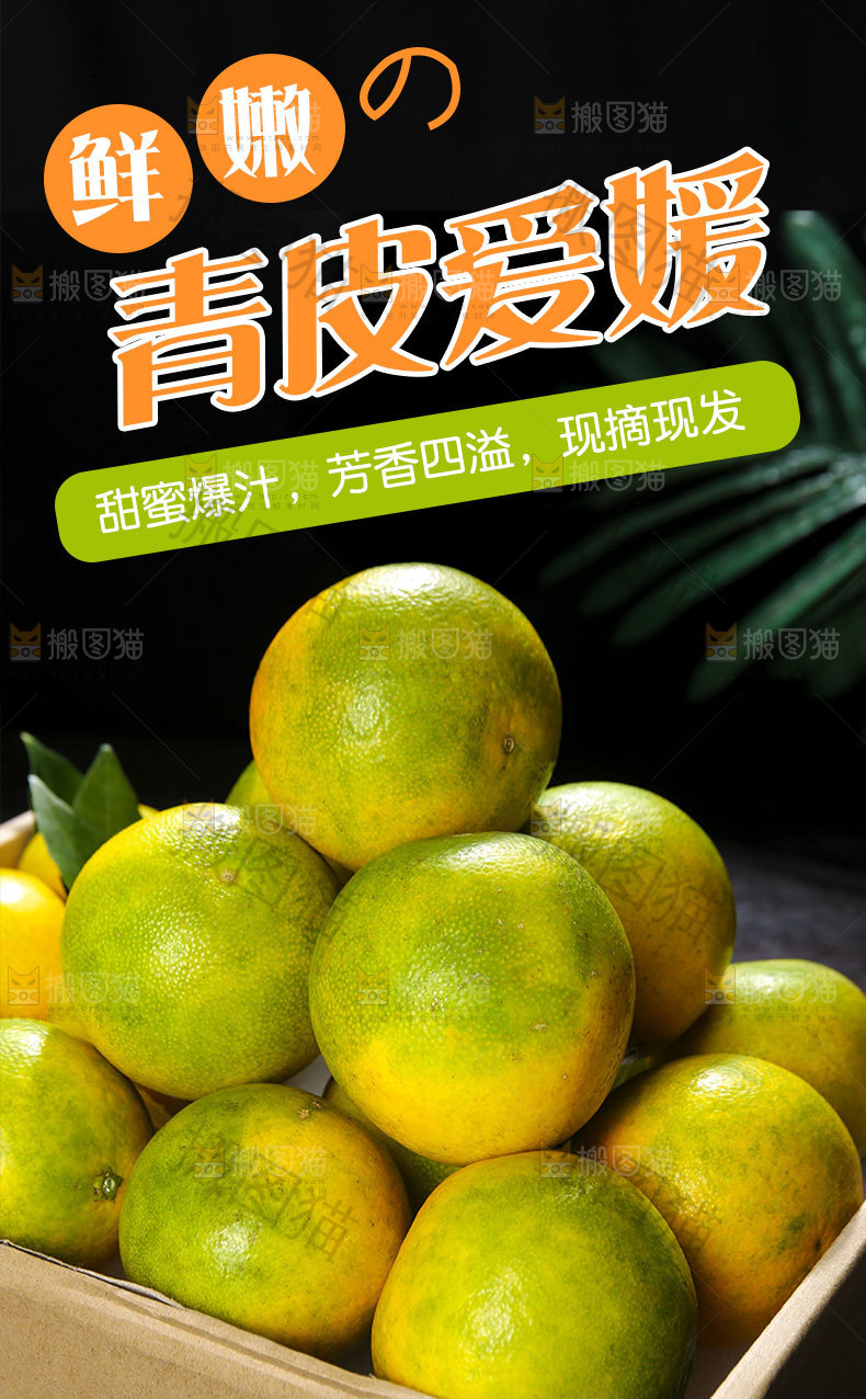 新鲜青皮爱媛详情页