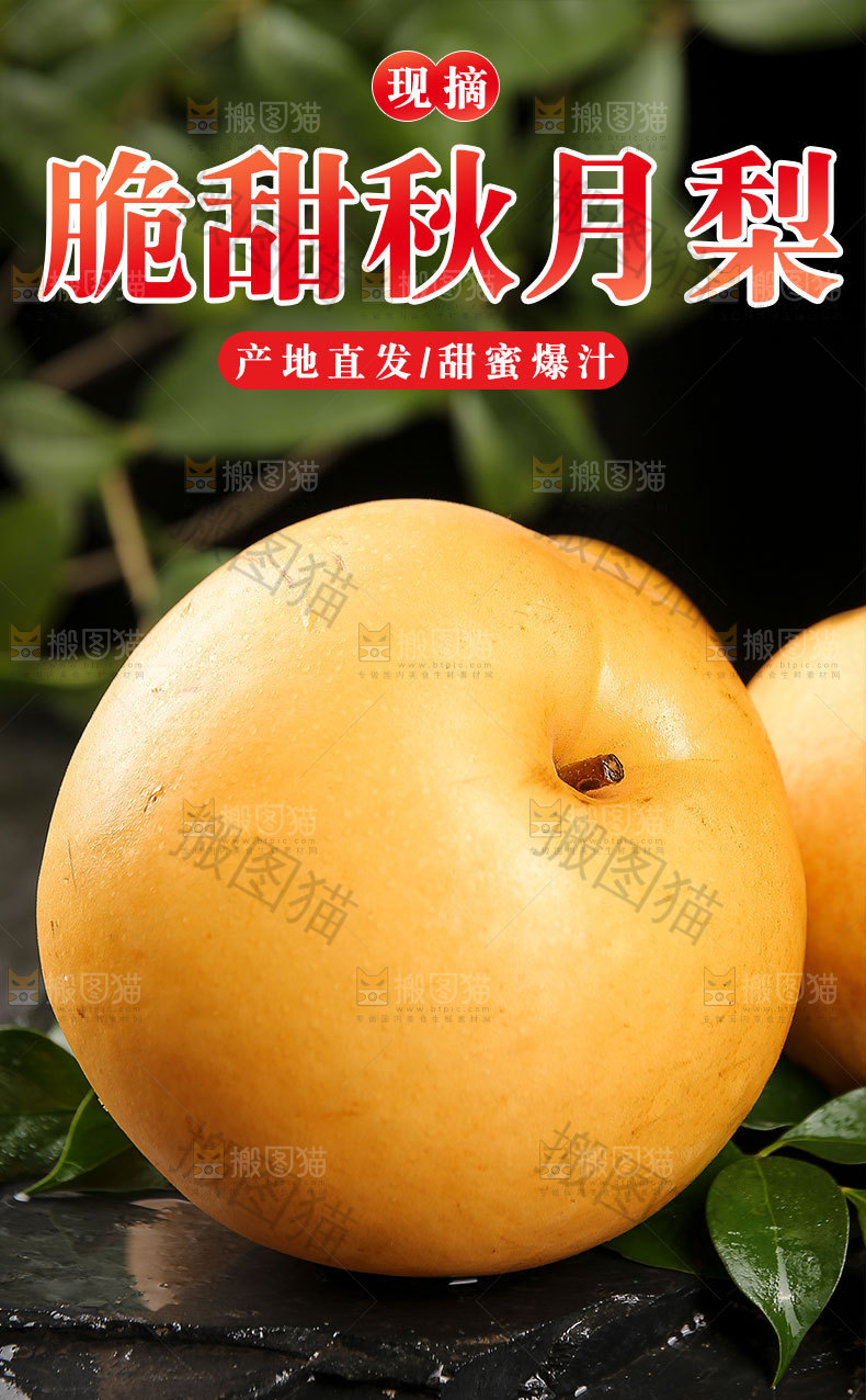 脆甜秋月梨详情页