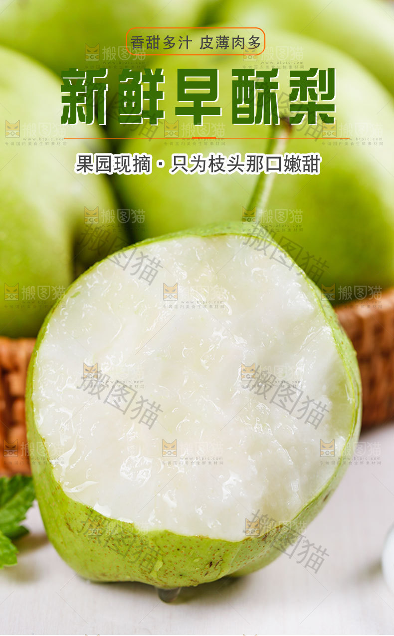 新鲜早酥梨详情页