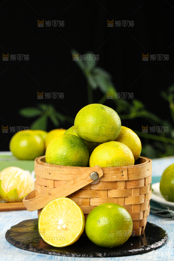 黑底上一篮皇帝贡柑