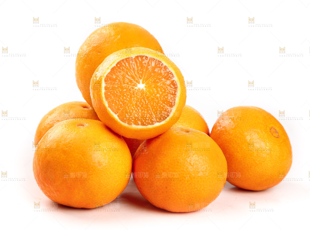 白底上放着一堆果冻橙