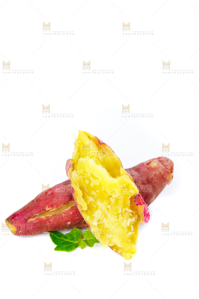 白底上的沙地板栗红薯