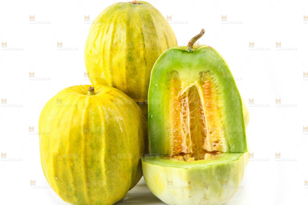 白底上摆放着丑香瓜