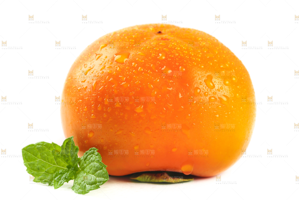 白底上摆放着脆柿子