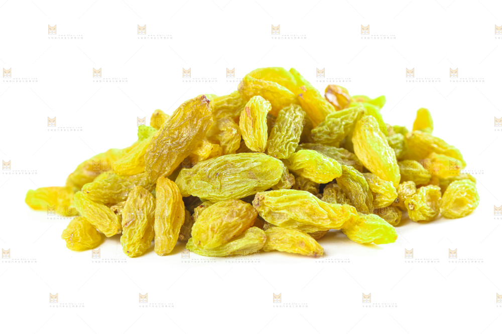 白底上的吐鲁番葡萄干