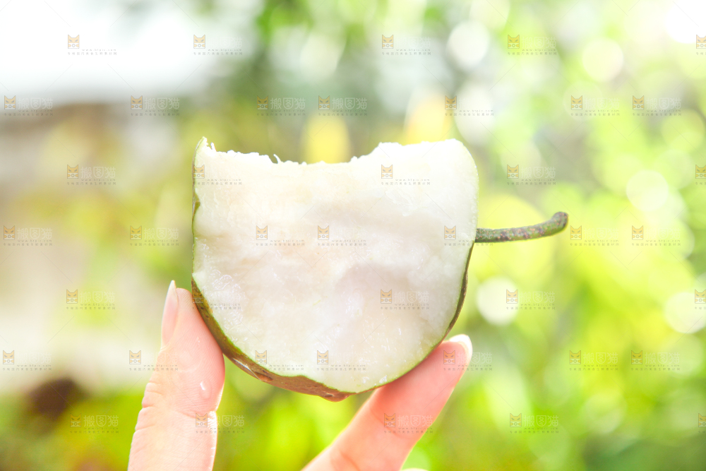 手拿咬开的黄花梨