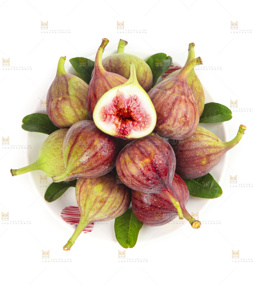 白底上放着一盘云南无花果