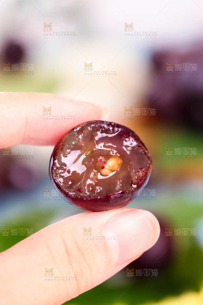 手拿东北巨峰葡萄