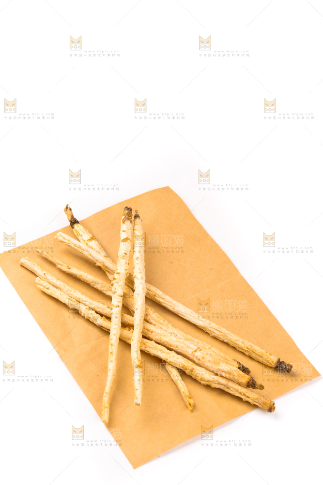 纸上放着沙参