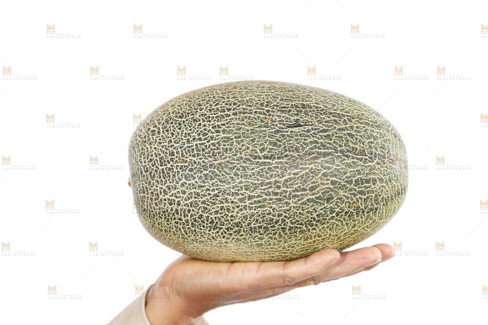 手里拿着哈蜜瓜