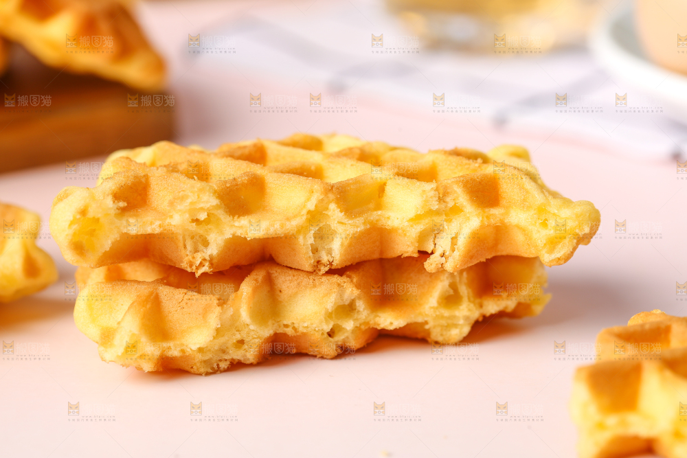 浅底上的华夫饼蛋糕