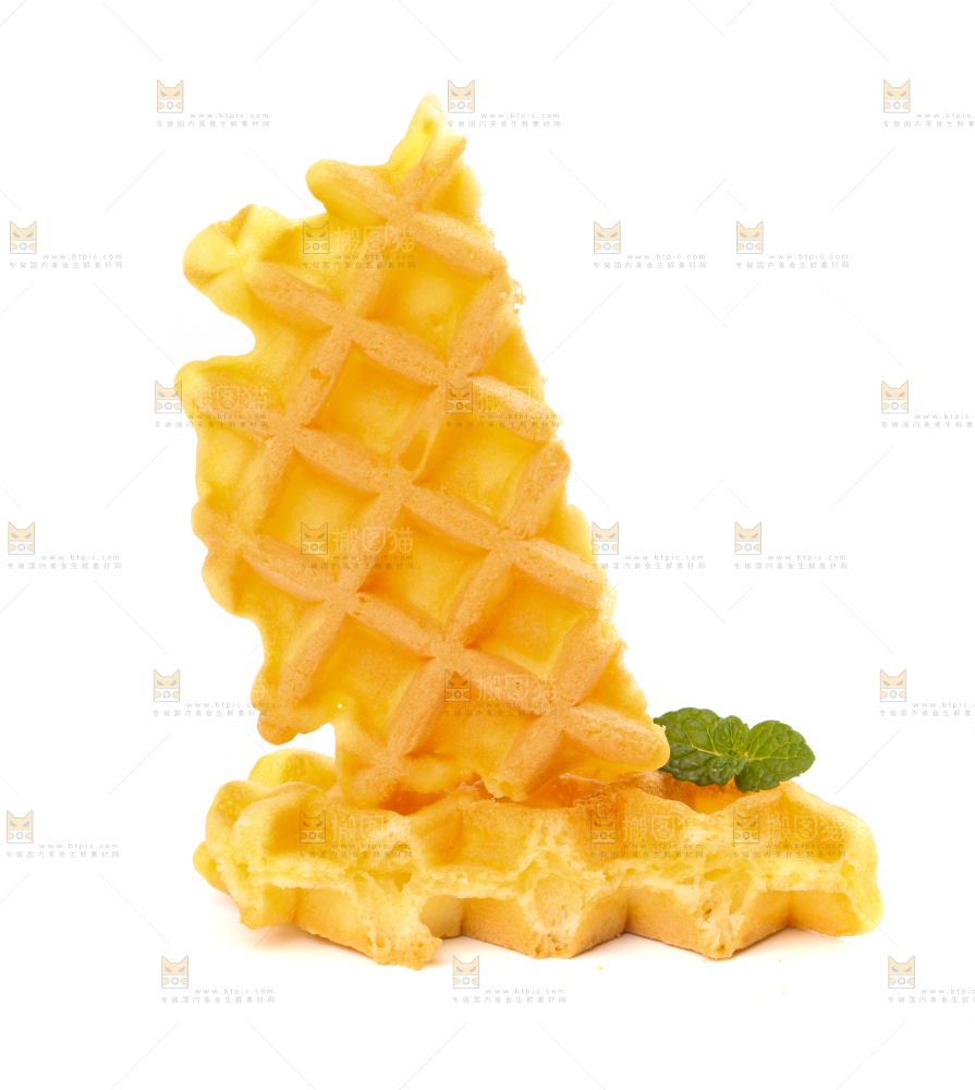白底上的华夫饼干