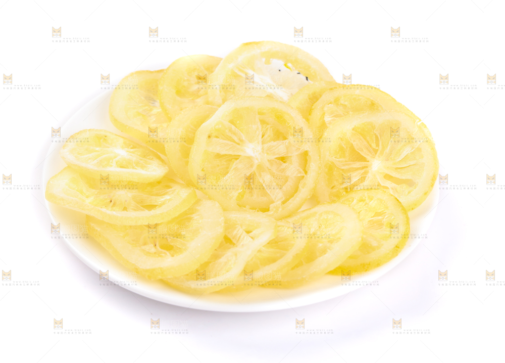 白底上的柠檬干