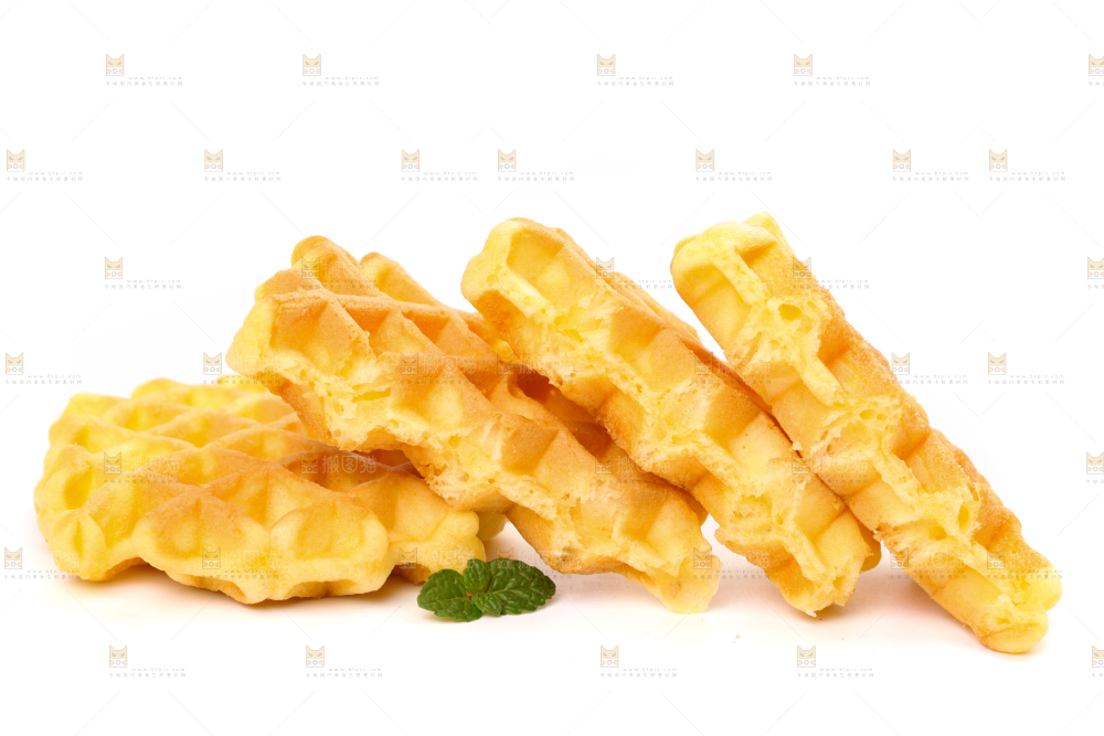 白底上的华夫饼干