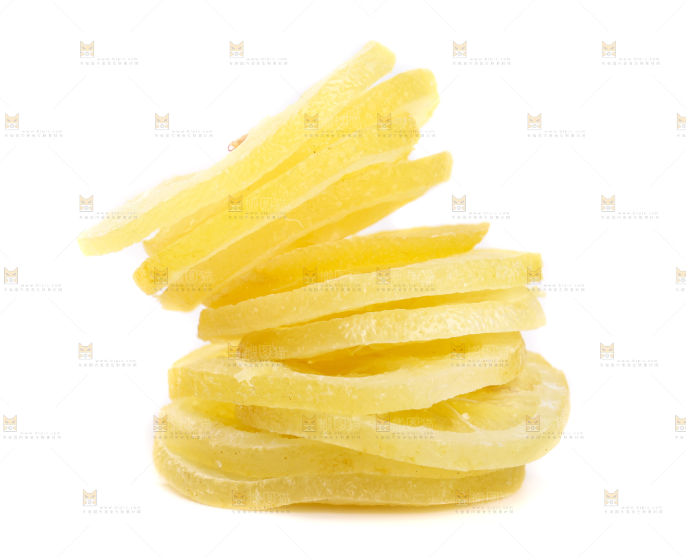 白底上的柠檬干