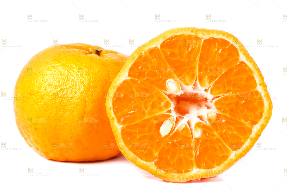 白底上放着芦柑