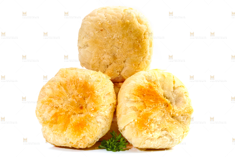 苏式月饼放在白底上
