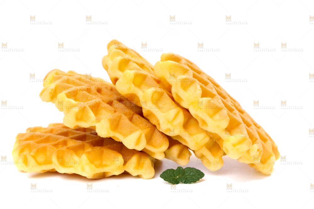 白底上的华夫饼干