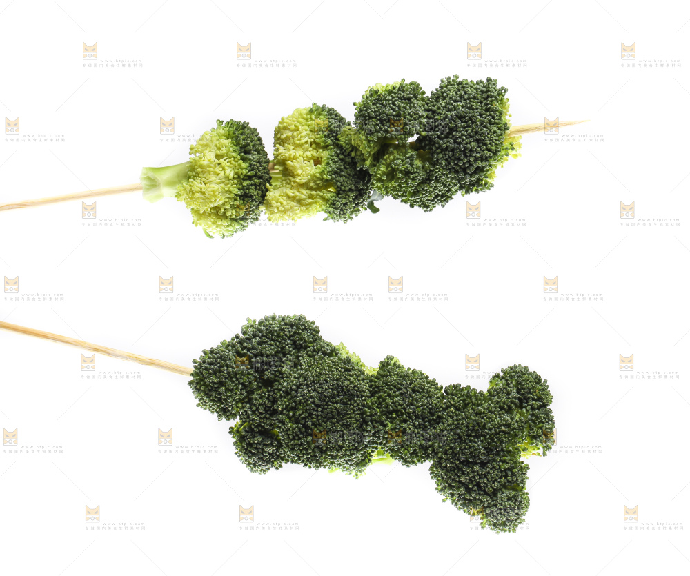签字上串着西兰花