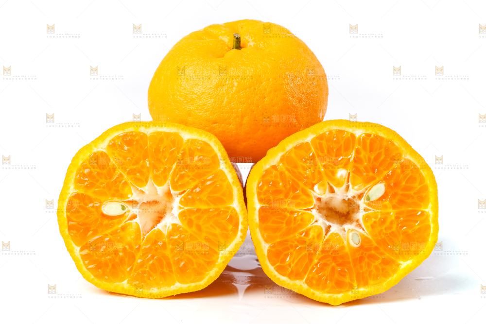 白底上放着芦柑