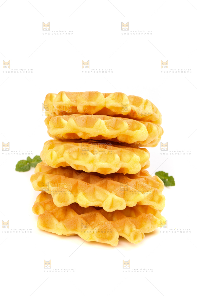 白底上的华夫饼干