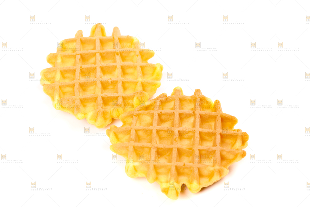白底上的华夫饼
