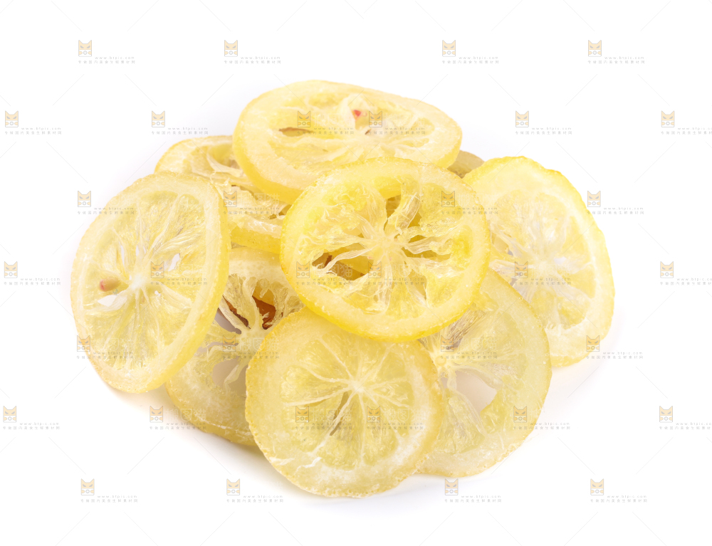 白底上的柠檬干