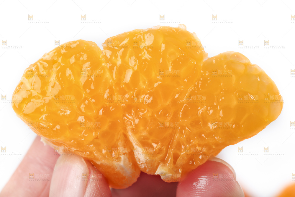 白底上的春见耙耙柑