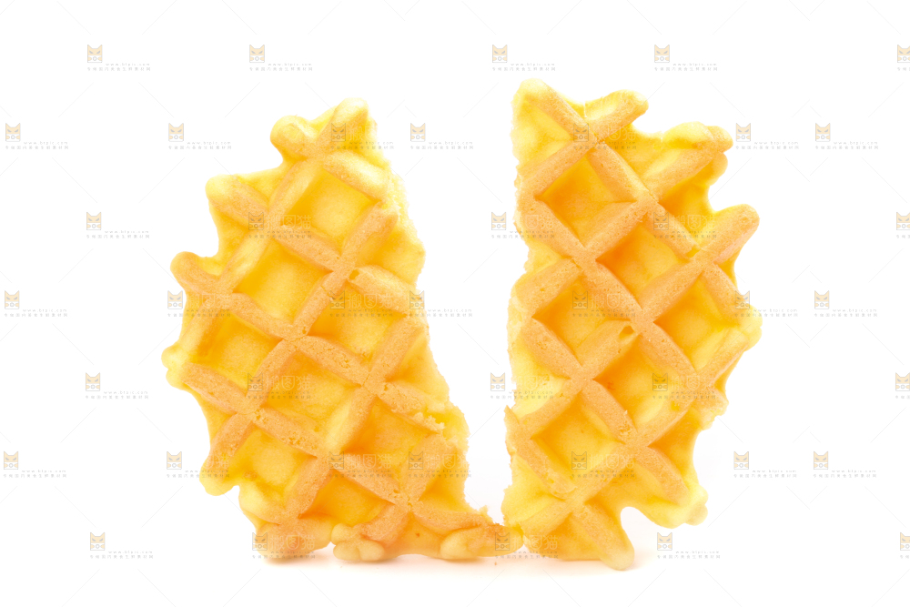 白底上的华夫饼干