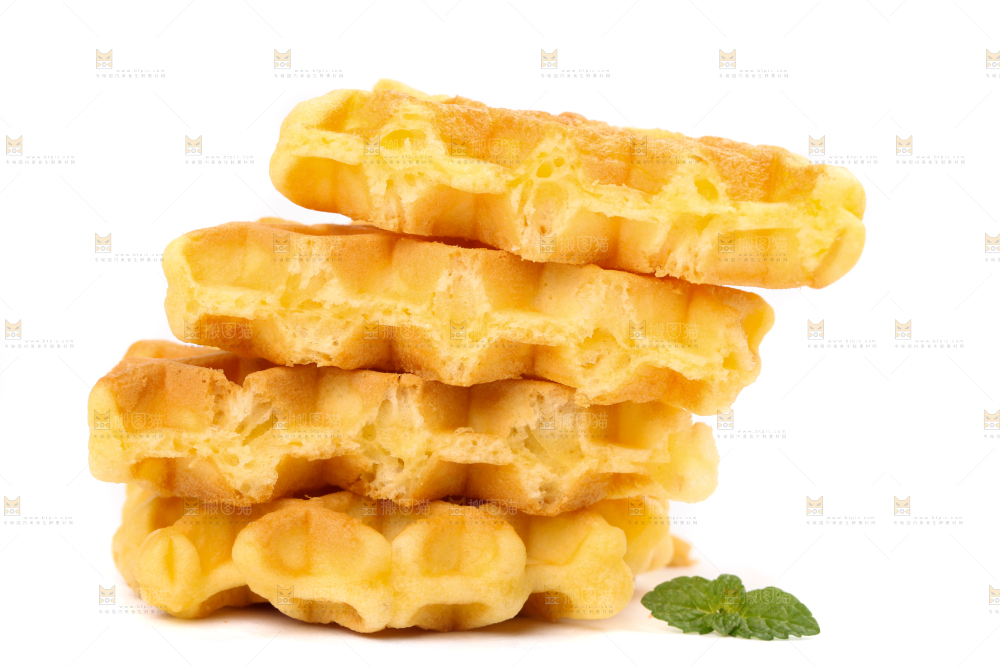 白底上的华夫饼干