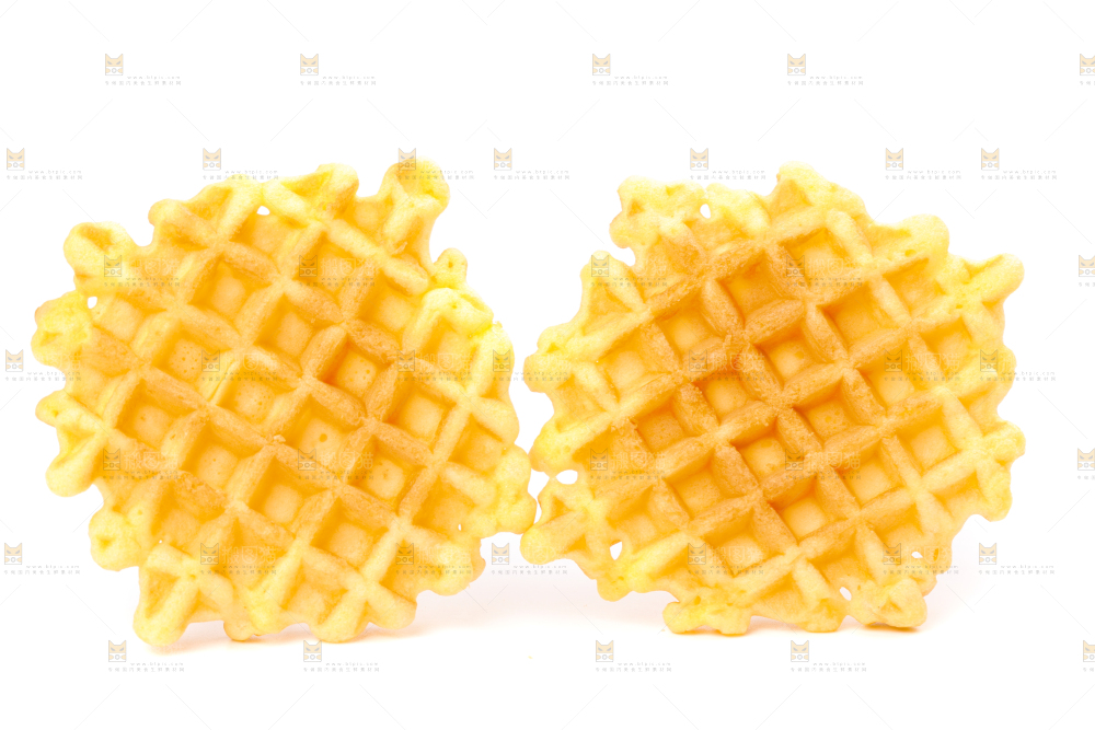 白底上的华夫饼