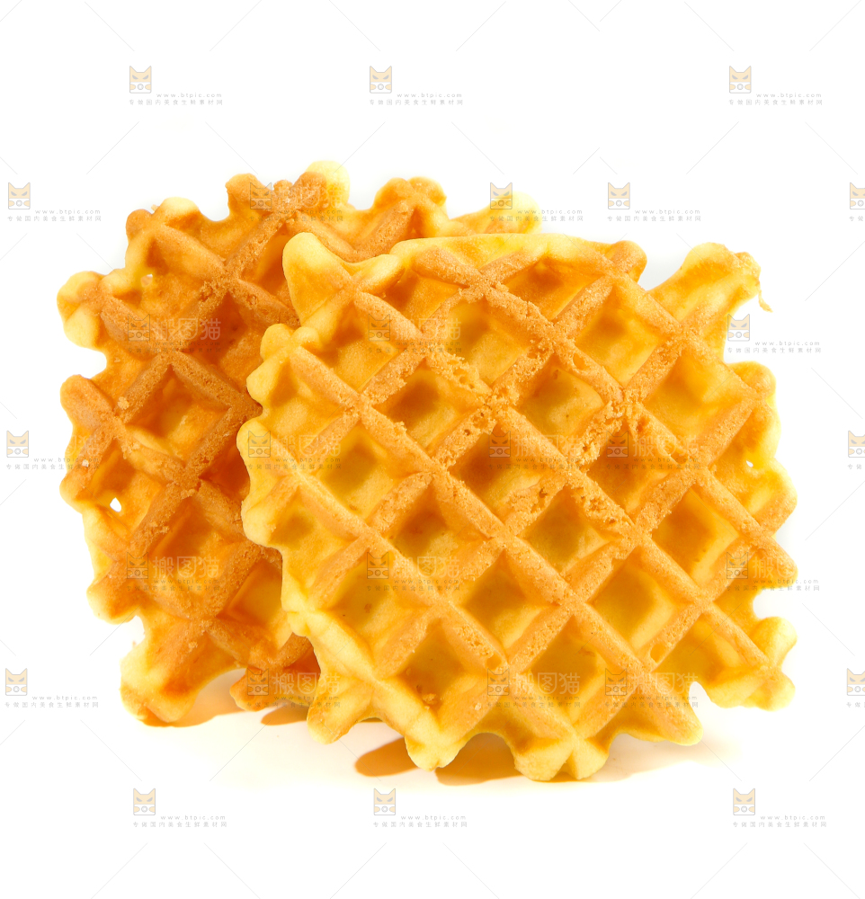 白底上的华夫饼
