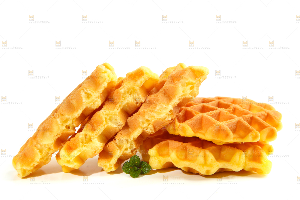 白底上的华夫饼
