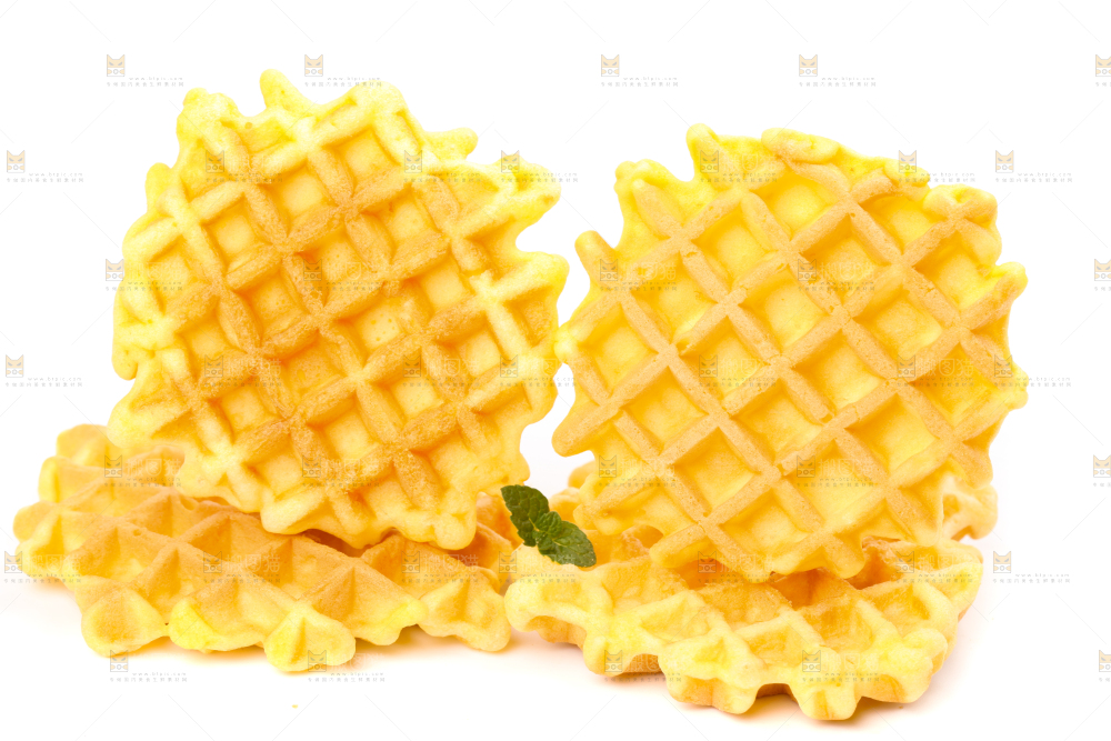 白底上的华夫饼