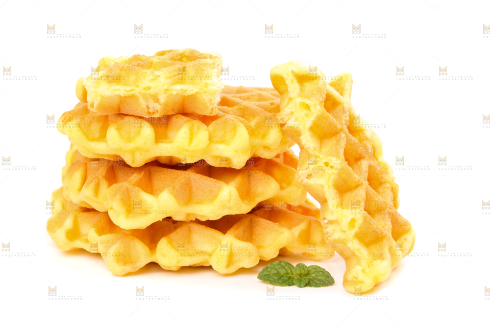 白底上的华夫饼干
