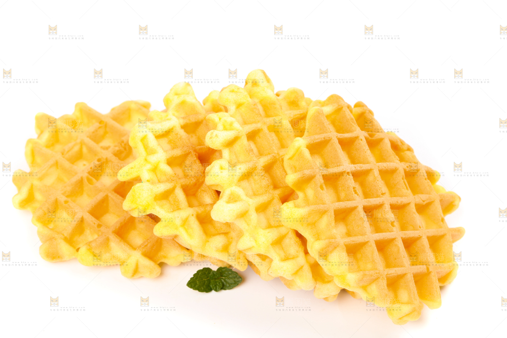 白底上的华夫饼