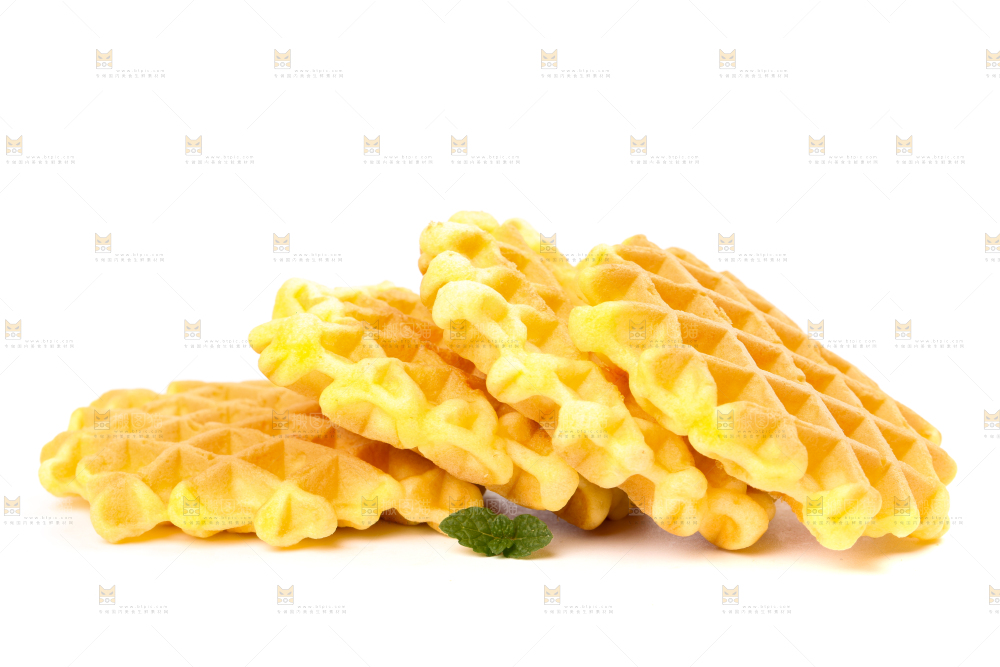 白底上的华夫饼