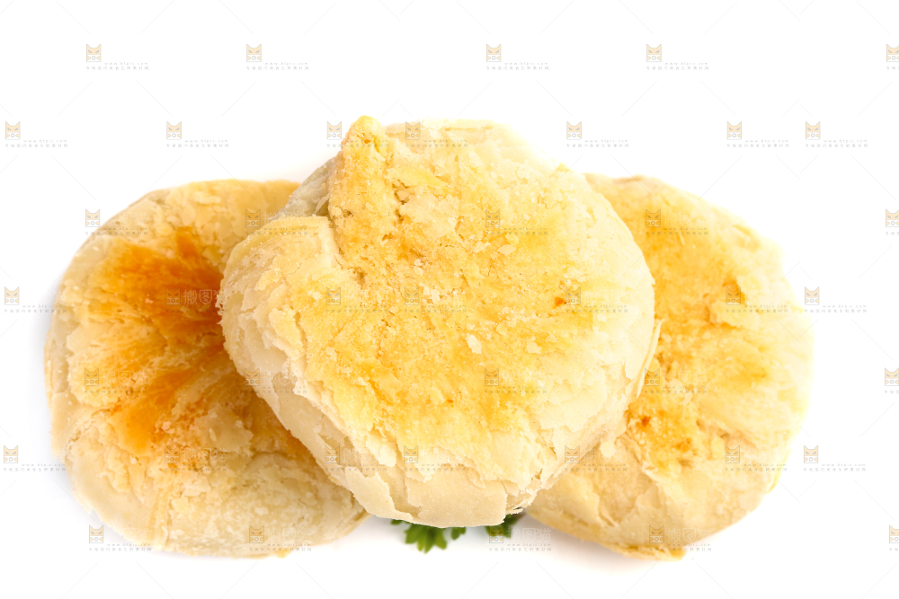 苏式月饼放在白底上