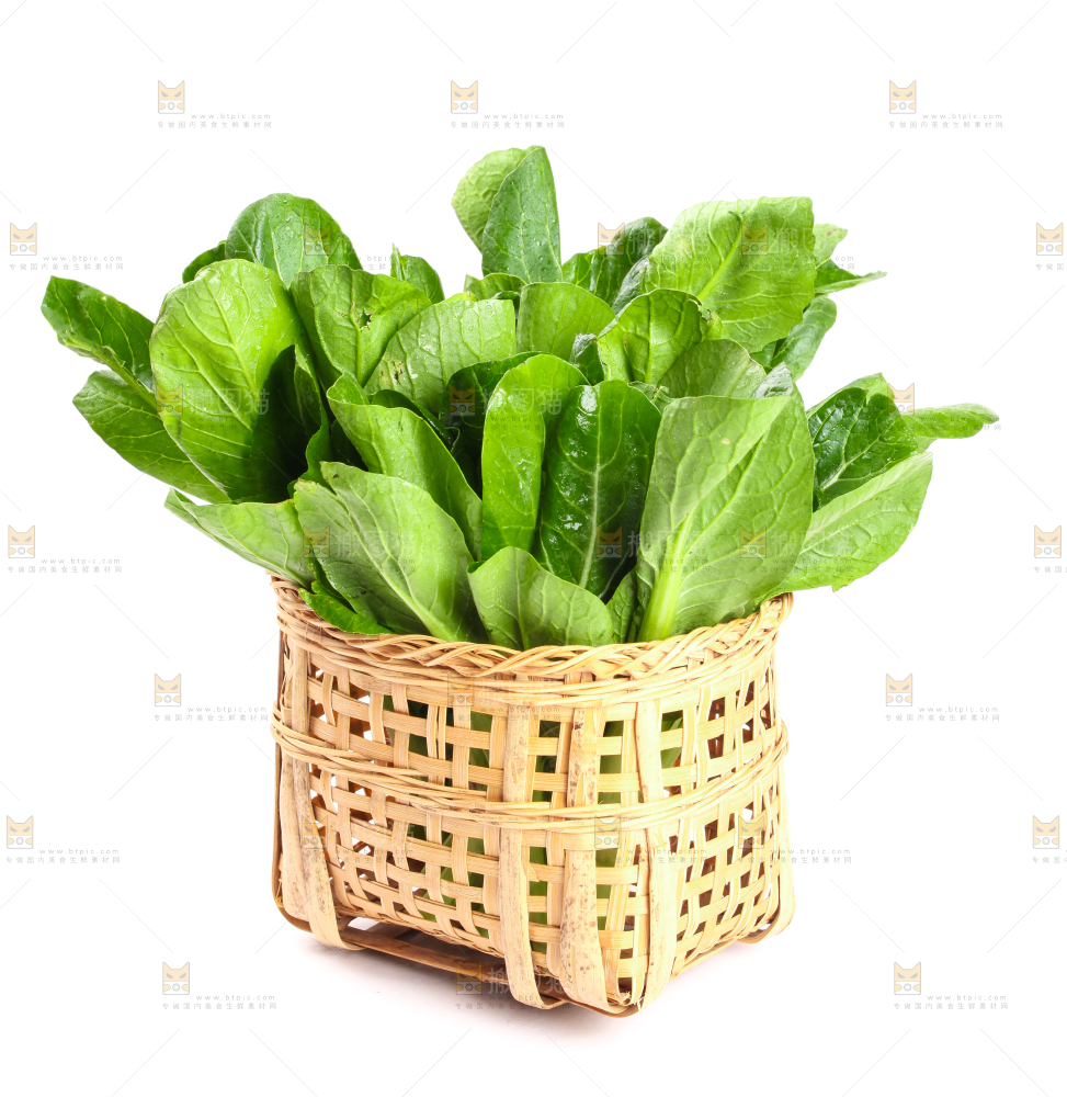 篮子里装着菜苔