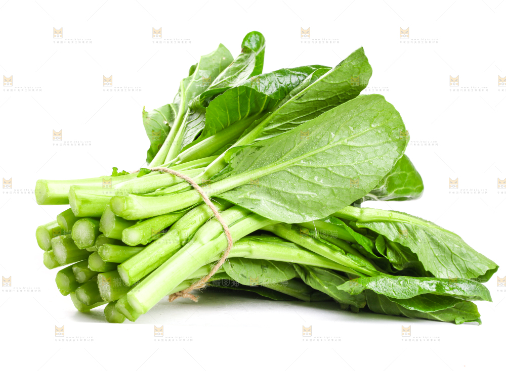 白底上放着菜苔
