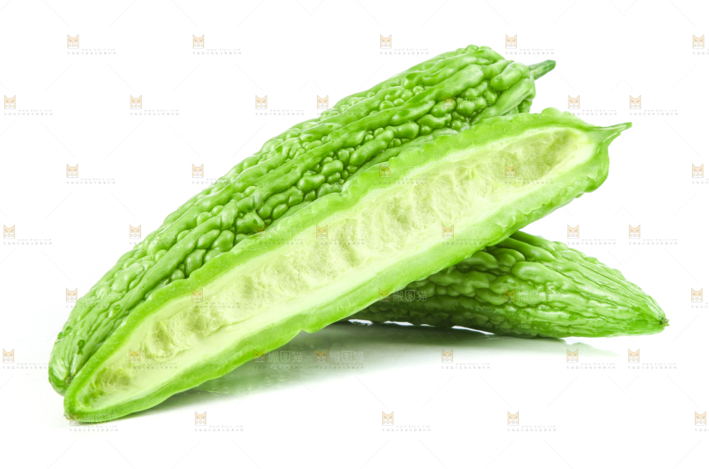 白底上摆放着凉瓜