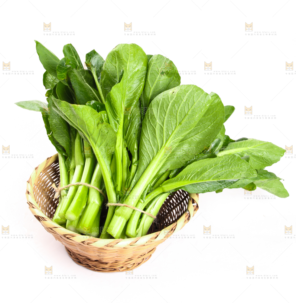 篮子里装着菜苔