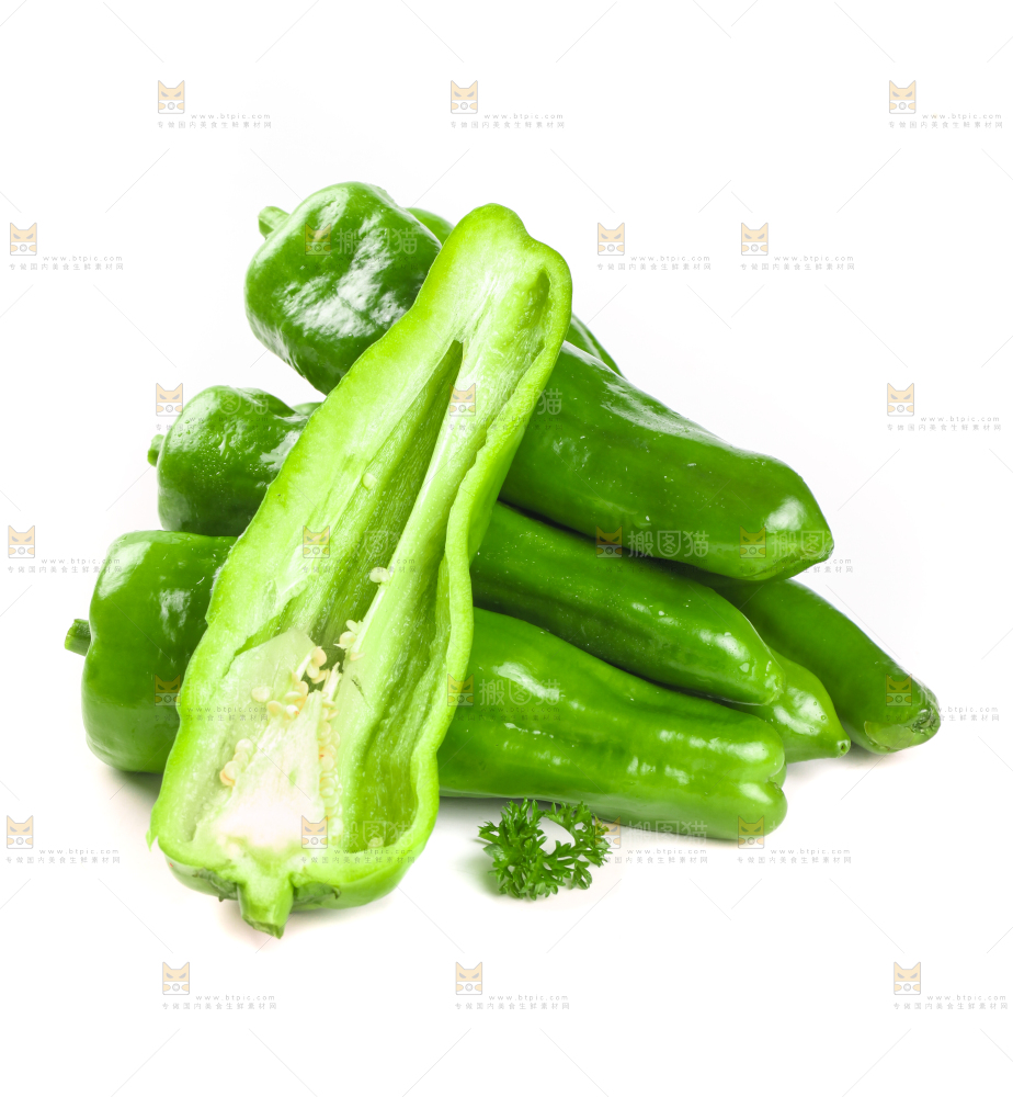 白底上的大青椒