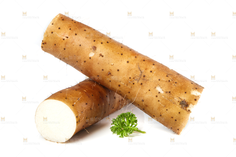 白底上摆放着麻山药