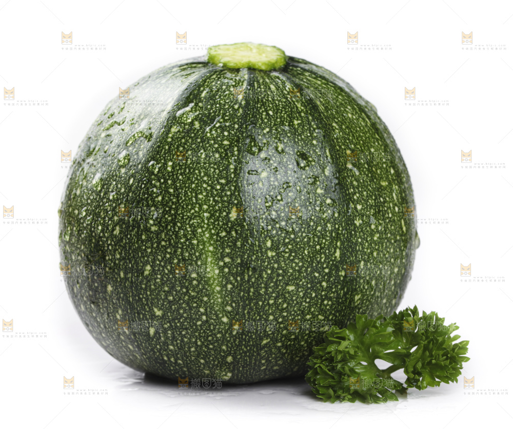 白底上摆放着花皮小南瓜