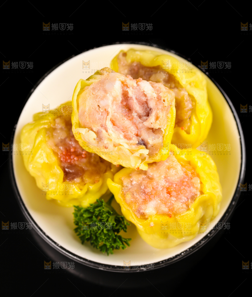 深底上的猪肉烧麦