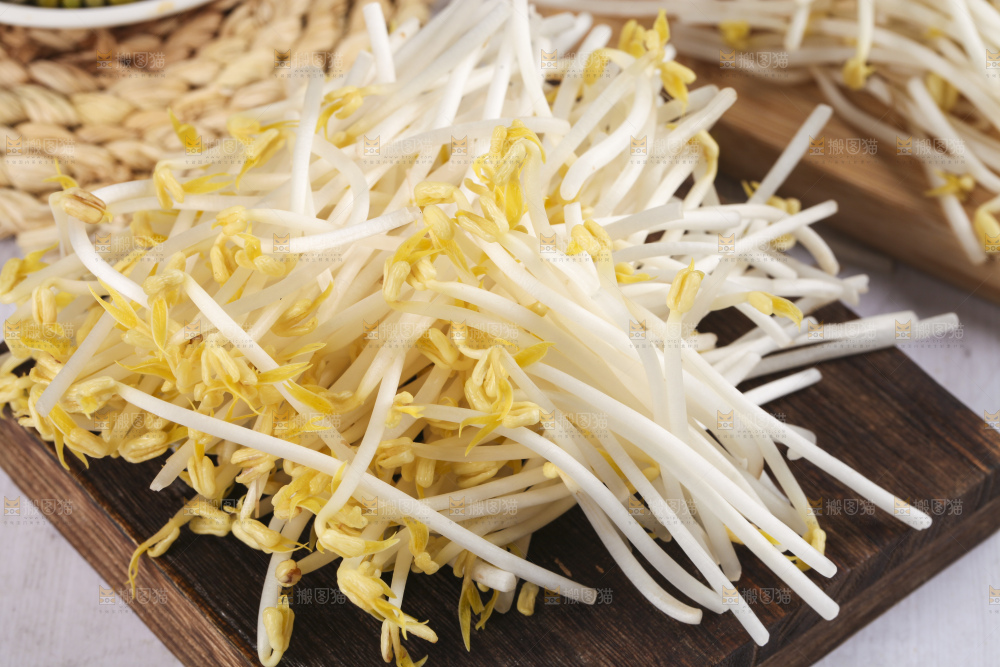 盘子里装着绿豆芽