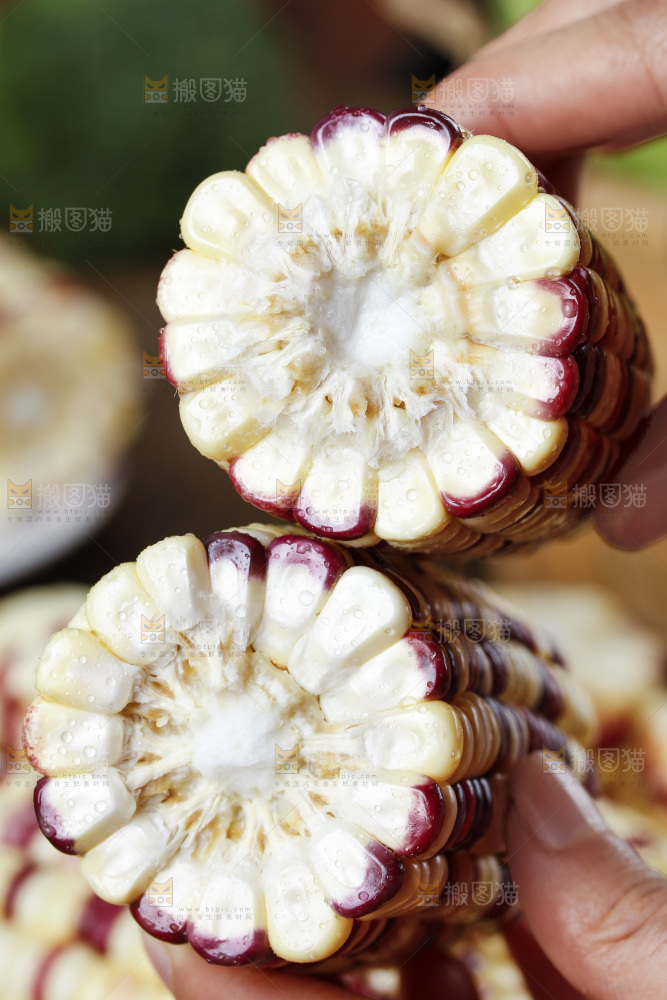 手拿玉米棒