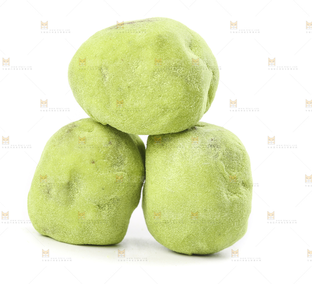 白底上的抹茶味奶枣